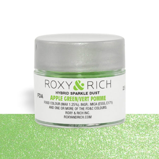 Apple Green Edible Hybrid Sparkle Dust By Roxy Rich 2.5 gram - NY Cake | Cake Decorating & Baking Supplies