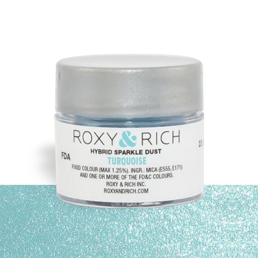 Turquoise/Sky Blue Edible Hybrid Sparkle Dust By Roxy Rich 2.5 gram - NY Cake | Cake Decorating & Baking Supplies