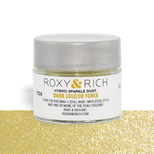 Dark Gold Edible Hybrid Sparkle Dust By Roxy Rich 2.5 gram - NY Cake | Cake Decorating & Baking Supplies