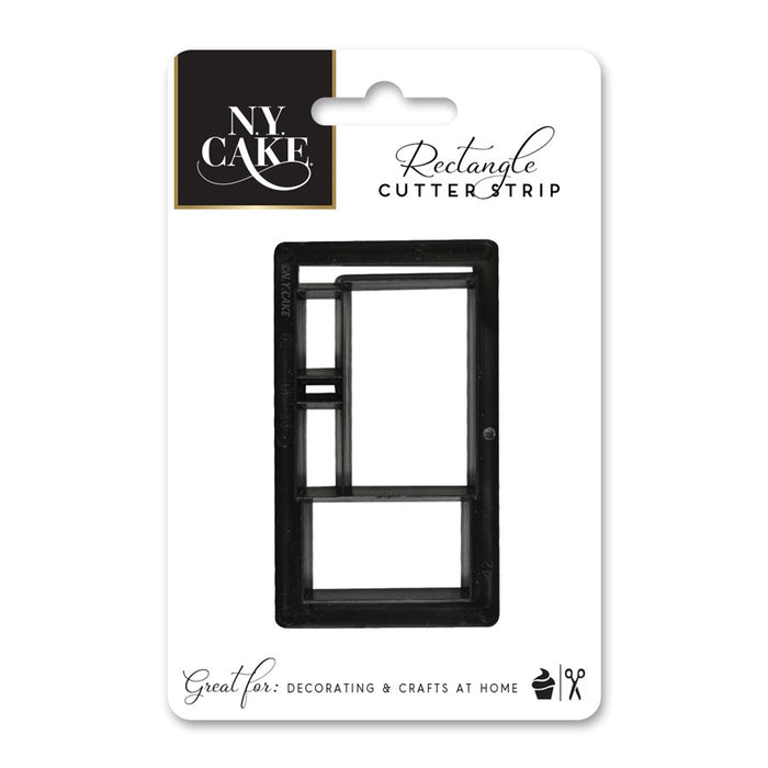 Rectangle cutter strip with four rectangle sizes for fondant, cookies, pie dough, gum paste and cake decorating.