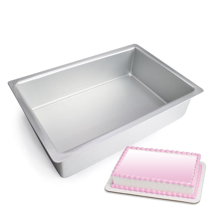 9 x 13 x 3 inch anodized aluminum rectangle cake pan for baking layer cakes, sheet cakes, brownies and desserts