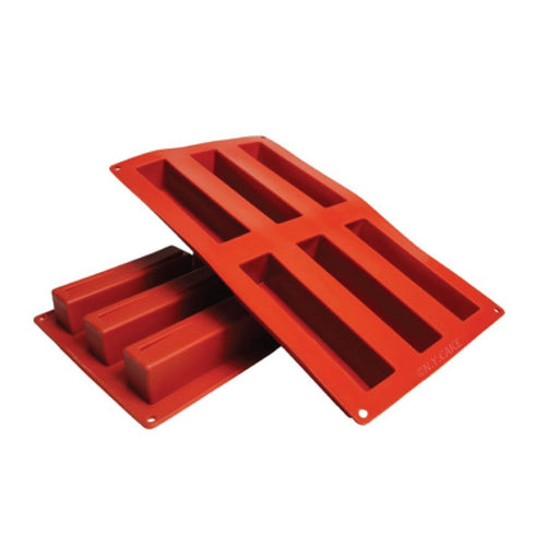 NY Cake® rectangular wave silicone baking mold with 3.1 oz cavities for cakes, mousse, chocolate and frozen desserts