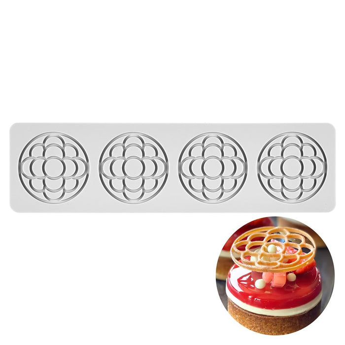 ripple lace tuile silicone mold geometric cake decoration