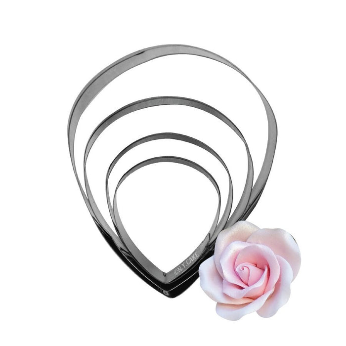 Rose Petal Cutter Set of 4 by James Rosselle for gum paste and fondant sugar flowers