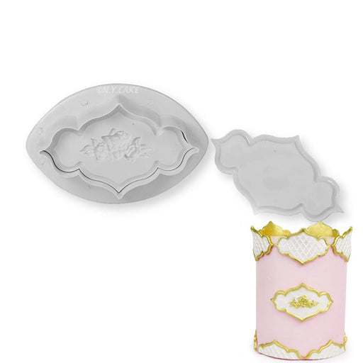 Rose Embossing Plunger Set of 2 for creating elegant fondant plaques, gum paste decorations, cookies and cake decorating.