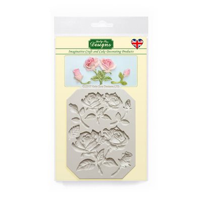 Katy Sue Rose Stems silicone fondant mold with 6 floral cavities