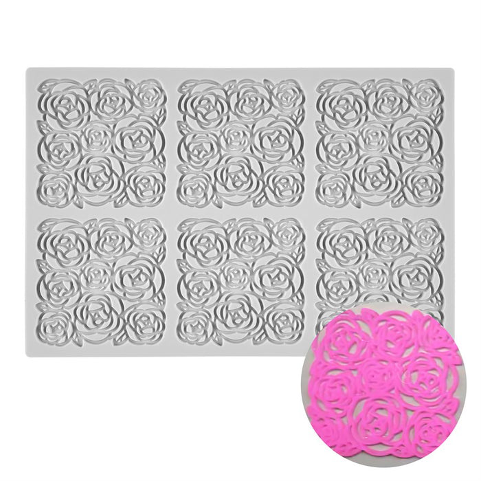 rosette lace tuile silicone mold for cake decorating