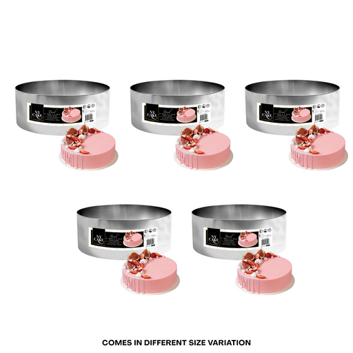 Round stainless steel cake ring mold for baking mousse and layered desserts