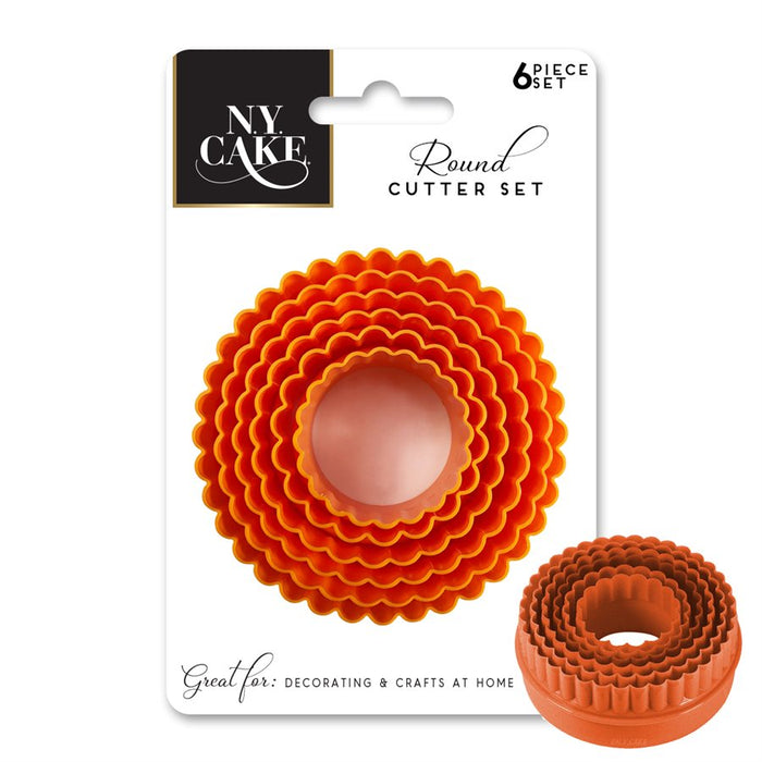 NY Cake round fluted cookie fondant and pastry cutters set of 6