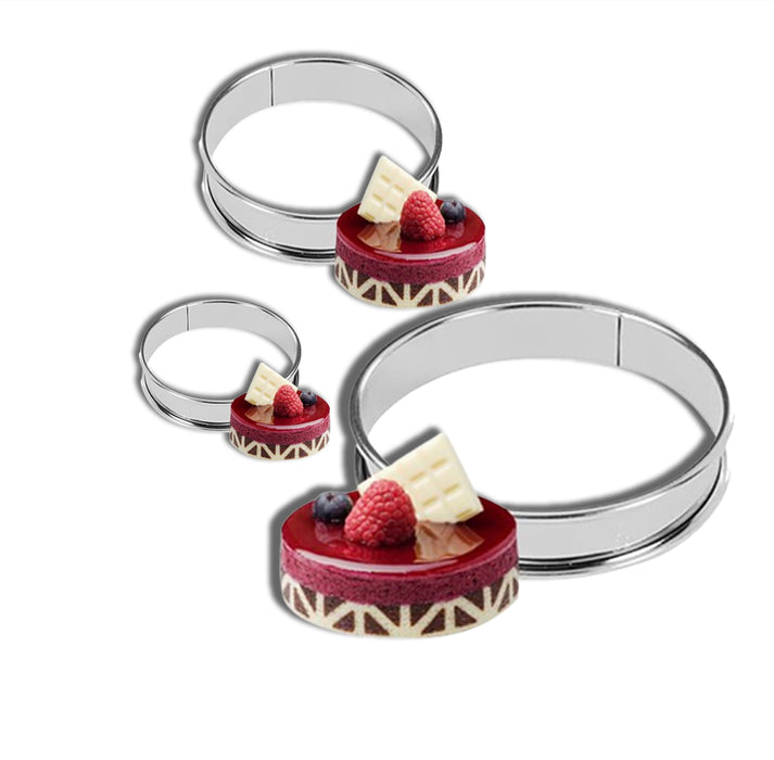 Round Stainless Steel Tart Ring Bottomless Individual Tart Mold for Baking