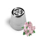 Ateco #244 Russian flower piping tip with pink buttercream flower design