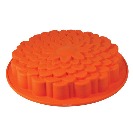 Orange daisy flower silicone cake pan for floral cakes and decorative desserts