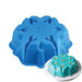 Blue snowflake silicone cake pan mold for winter cakes, holiday desserts, mousse cakes, and festive baking creations
