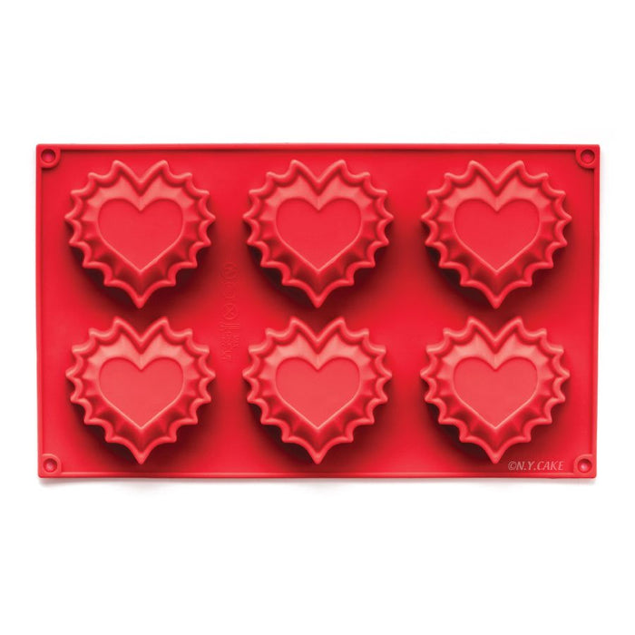 Fluted Heart Silicone Baking Mold - NY Cake | Cake Decorating & Baking Supplies