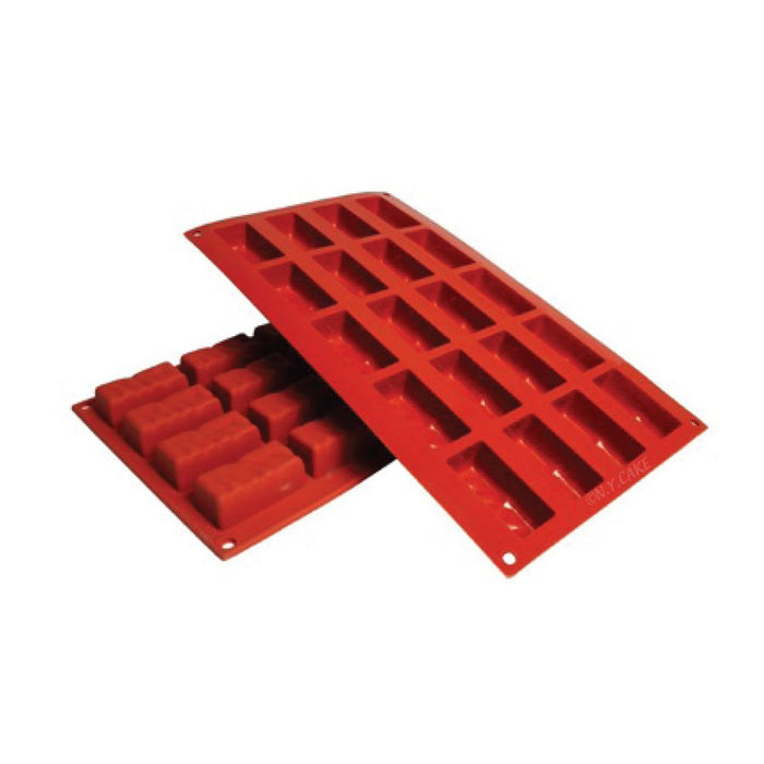 Red Torroncini silicone baking mold for chocolates, pastries, mousse desserts, candies, mini cakes, frozen treats, and specialty confections.