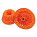 Orange Kugelhopf silicone bundt baking mold for decorative cakes and desserts