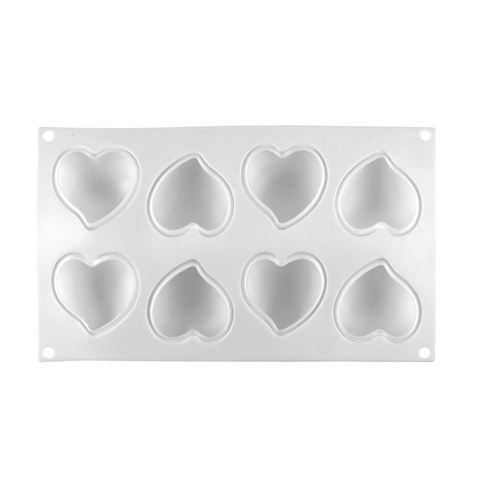 Curvy Pillowed Heart Silicone Baking & Freezing Mold - 8 Cavity - NY Cake | Cake Decorating & Baking Supplies