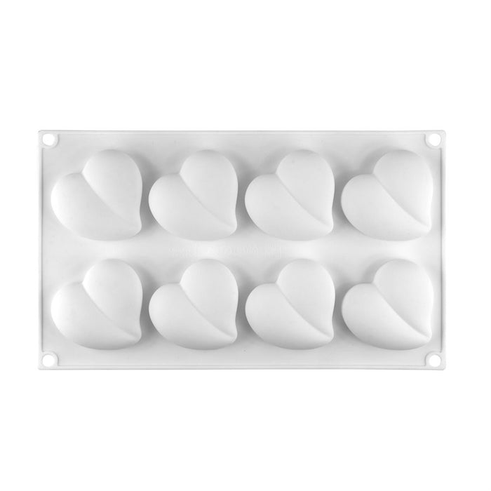 Split Pillowed Heart Silicone Baking & Freezing Mold - 8 Cavity - NY Cake | Cake Decorating & Baking Supplies