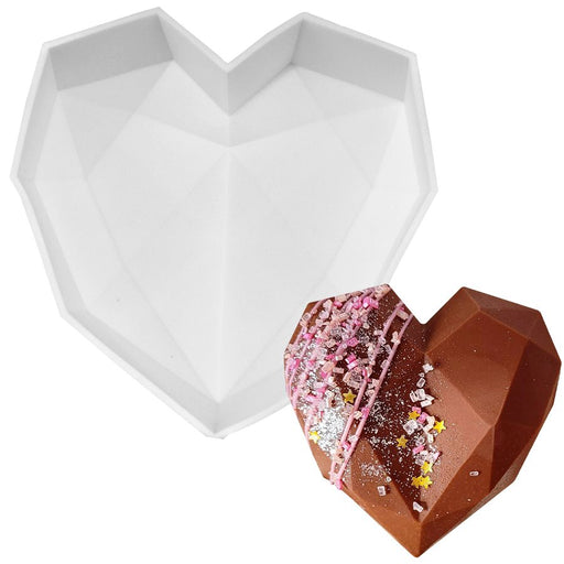 7" Large Diamond Smash Heart Silicone Baking & Freezing Mold - NY Cake | Cake Decorating & Baking Supplies