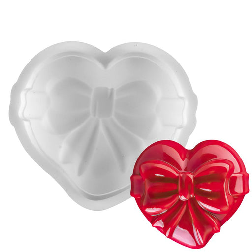 6" Heart w/ Bow Smash Heart Silicone Baking & Freezing Mold - NY Cake | Cake Decorating & Baking Supplies