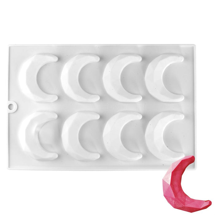 Geo Crescent Moon Silicone Baking Mold - 8 Cavity - NY Cake | Cake Decorating & Baking Supplies