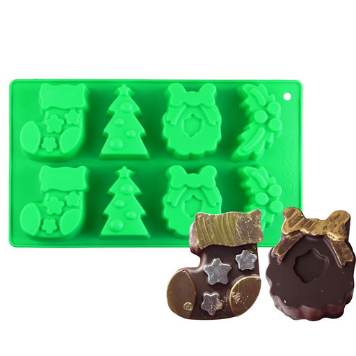 Christmas Theme Items Silicone Mold - NY Cake | Cake Decorating & Baking Supplies