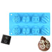 Blue holiday ornament silicone mold for Christmas cocoa bombs, chocolates, candies, mousse desserts, and festive baking treats