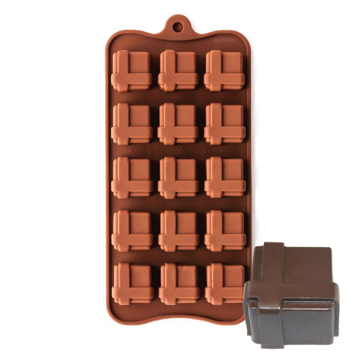 Square Gift Box Silicone Chocolate Mold - NY Cake | Cake Decorating & Baking Supplies