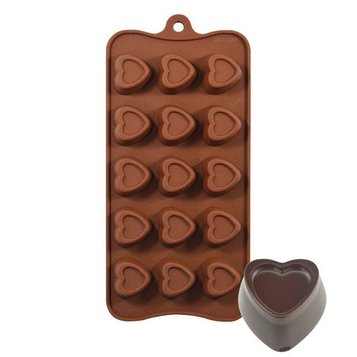 Stamped Heart Silicone Chocolate Mold - NY Cake | Cake Decorating & Baking Supplies