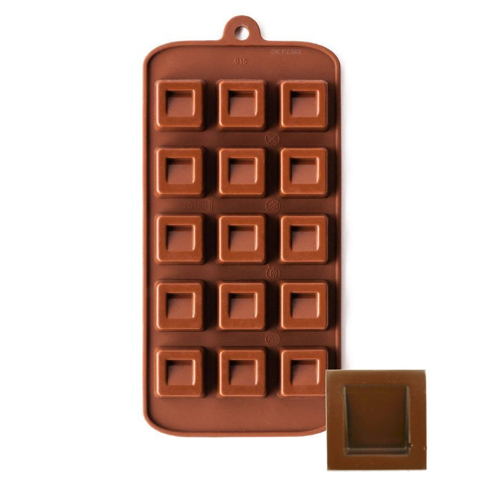 Dimpled Square Silicone Chocolate Mold - NY Cake | Cake Decorating & Baking Supplies