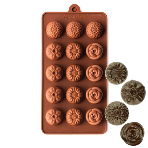 Narcissus, Sunflower and Rose Silicone Chocolate Mold - NY Cake | Cake Decorating & Baking Supplies