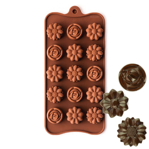 Rose and Daisy Silicone Chocolate Mold - NY Cake | Cake Decorating & Baking Supplies