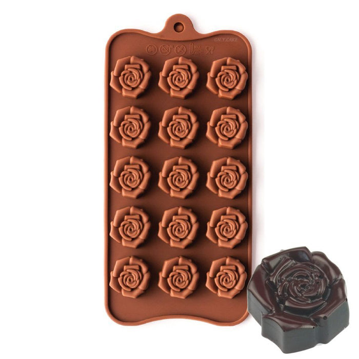 Mini Open Rose Silicone Chocolate Mold - NY Cake | Cake Decorating & Baking Supplies