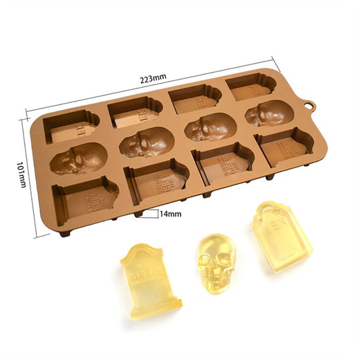 Skull & Gravestone Silicone Chocolate Mold - NY Cake | Cake Decorating & Baking Supplies