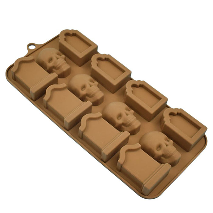 Skull & Gravestone Silicone Chocolate Mold - NY Cake | Cake Decorating & Baking Supplies