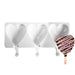 White heart shape silicone cakesicle mold with 3 cavities for ice cream pops, cakesicles, Valentine’s Day desserts, and chocolate treats by NY Cake®
