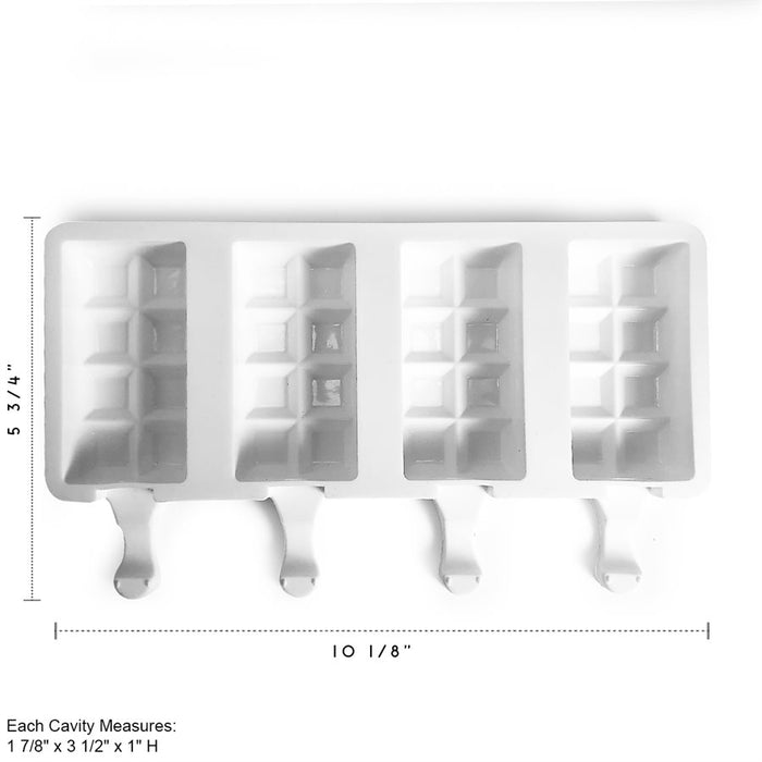 Silicone Mold for Ice Cream Pops, Break Away Shape - 4 Cavity - NY Cake | Cake Decorating & Baking Supplies