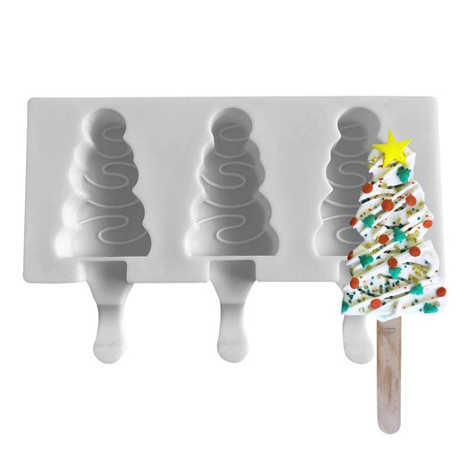 Gray triangular shape silicone cakesicle mold with 3 cavities for ice cream pops, cakesicles, frozen desserts, and chocolate treats by NY Cake®