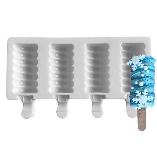 Gray mini tango shape silicone cakesicle mold with 4 cavities for mini cakesicles, ice cream pops, frozen desserts, and chocolate treats by NY Cake®