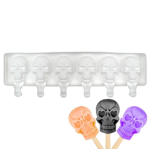 Silicone Mold for Cakesicles, "Skull" Shape - 6 Cavity - NY Cake | Cake Decorating & Baking Supplies