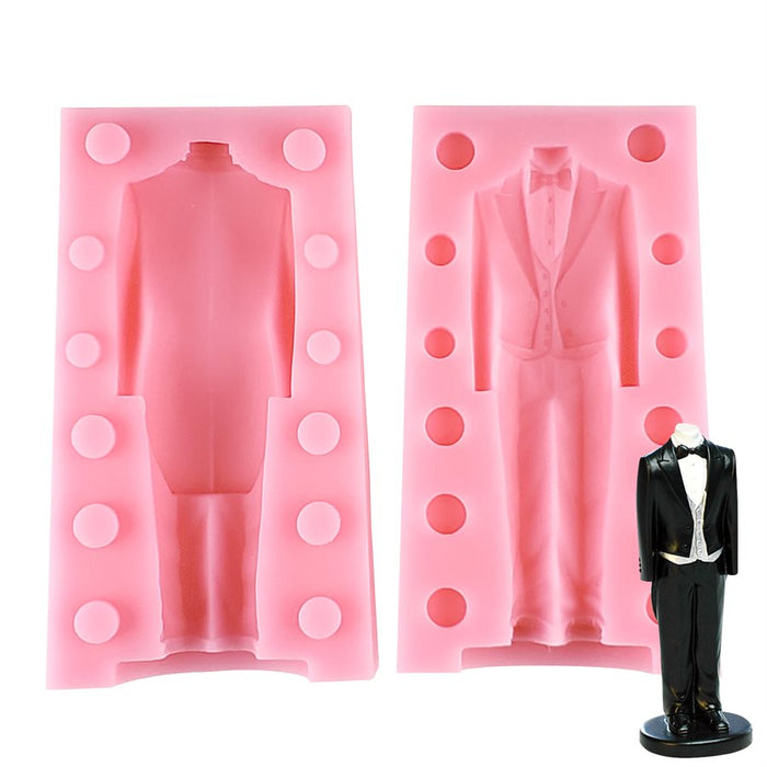 Men's Tuxedo Silicone Fondant Mold - 2 PC - NY Cake | Cake Decorating & Baking Supplies