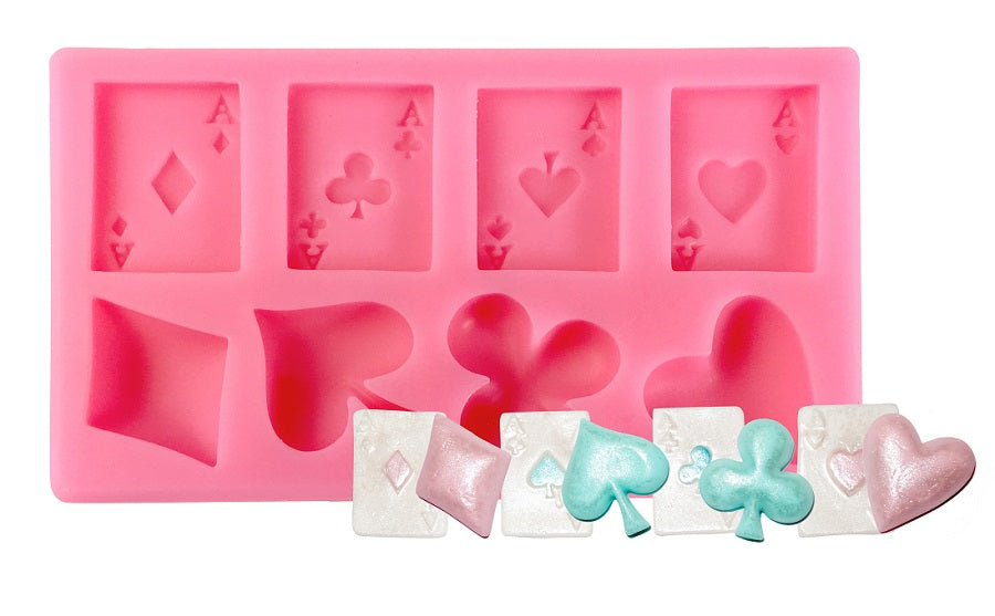 Suits (Spades, Hearts, Diamonds, Clover) Silicone Mold - NY Cake | Cake Decorating & Baking Supplies