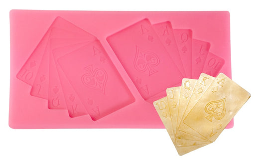 Open Hand Playing Cards Silicone Mold - NY Cake | Cake Decorating & Baking Supplies