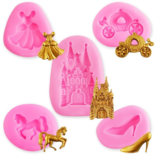 Princess Carriage, Slipper, Castle, Dress & Horse Silicone Mold - NY Cake | Cake Decorating & Baking Supplies