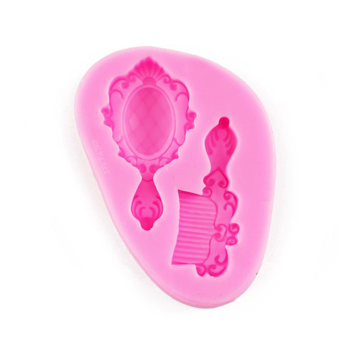 Ladies Mirror & Comb Silicone Mold - NY Cake | Cake Decorating & Baking Supplies