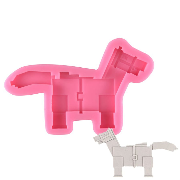 Pixelated Horse Silicone Mold - NY Cake | Cake Decorating & Baking Supplies