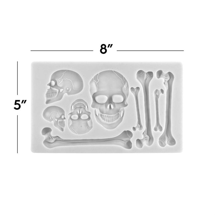 Large Skulls & Bones Silicone Mold - NY Cake | Cake Decorating & Baking Supplies