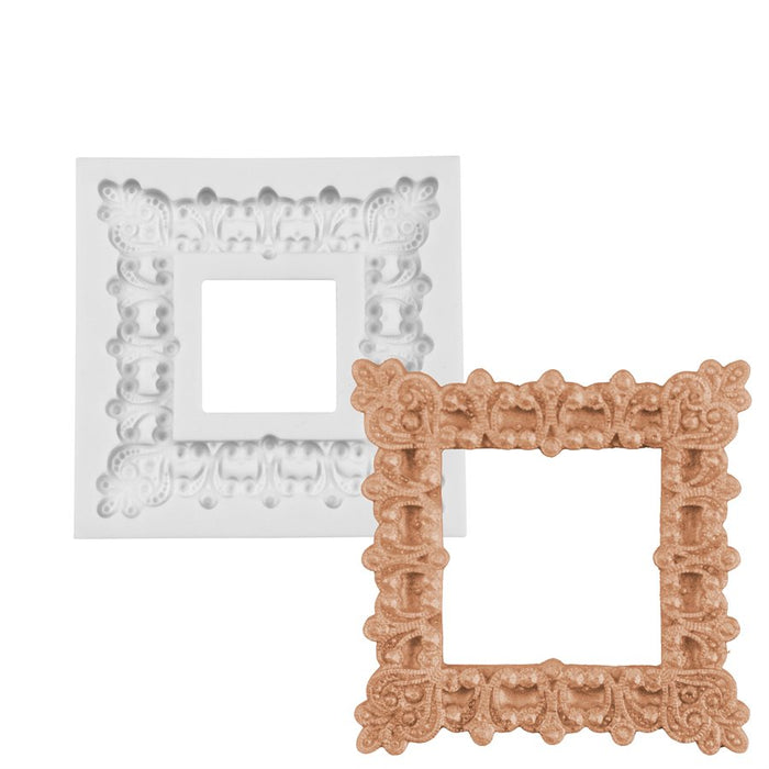 Square Sparkle Picture Frame Silicone Mold - NY Cake | Cake Decorating & Baking Supplies