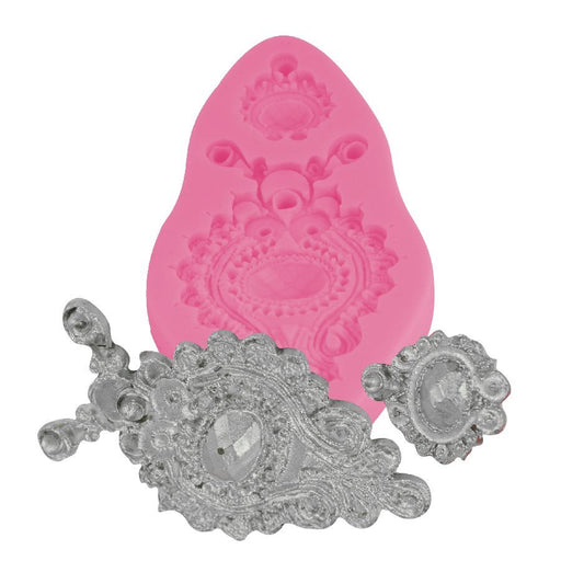 Jeweled Medallion Silicone Fondant Mold - NY Cake | Cake Decorating & Baking Supplies