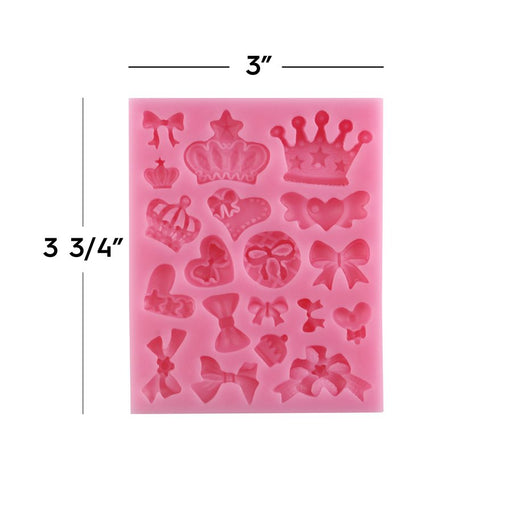 Royal Crowns & Bows Silicone Mold - NY Cake | Cake Decorating & Baking Supplies